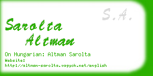 sarolta altman business card